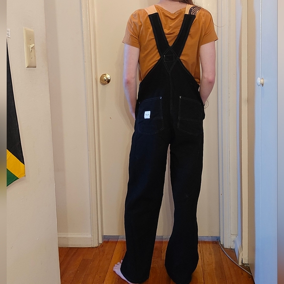 HUF Black Women's Denim Overalls - Casual Utility Style- SAMPLE - Picture 3 of 8